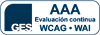 Icono de conformidad con el Nivel Triple-A que asegura una evaluaci&oacute;n continua de las Directrices de Accesibilidad para el Contenido Web 1.0 del W3C-WAI